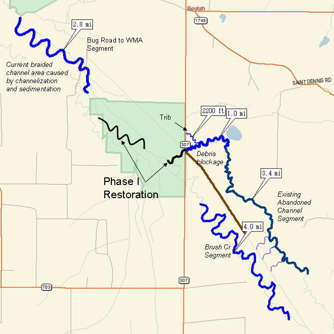 Map of the Phase 2 work area.